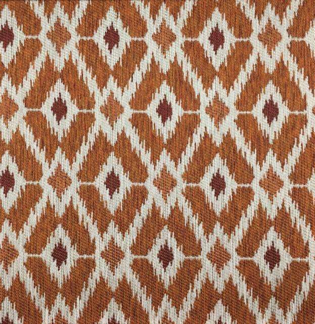 Pony Express - Diamond Pattern Upholstery Fabric - Yard / pony-express-pumpkin - Revolution Upholstery Fabric